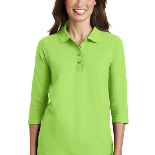 Ladies Silk Touch™ 3/4 Sleeve Polo Thumbnail