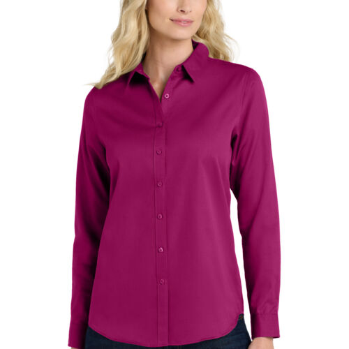 Ladies Long Sleeve SuperPro React ™ Twill Shirt Thumbnail