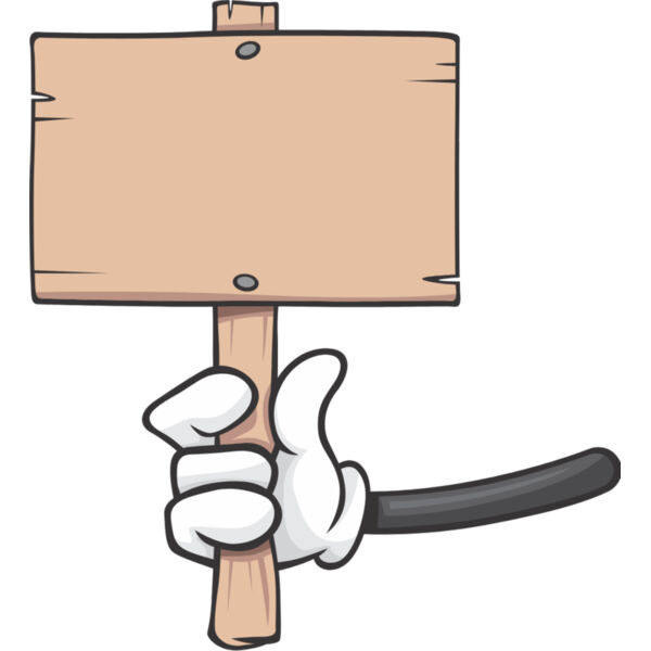 Cartoon Hand Holding Sign 1 Thumbnail