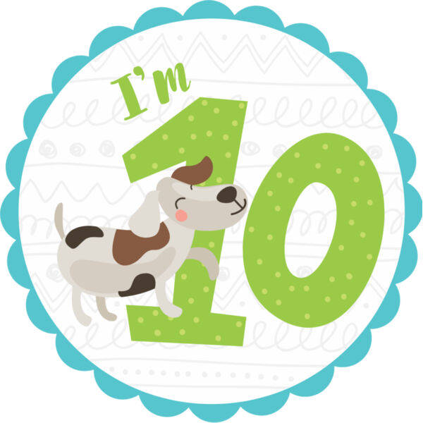 Ten Birthday Animal Dog Number 1 Thumbnail