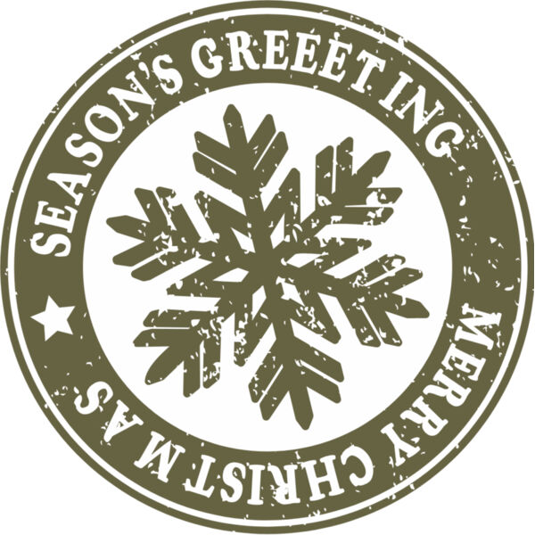 Merry Christmas Seasons Greetings Snowflake Stamp 1 Thumbnail